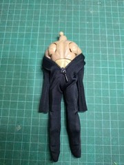 Handmade 1/12 Black Body suit for Action Figure Body Notaman (No Figure,Unbrand)