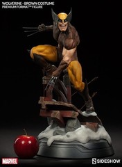 Sideshow Collectibles Premium Format Exclusive Wolverine Statue Brown Costume