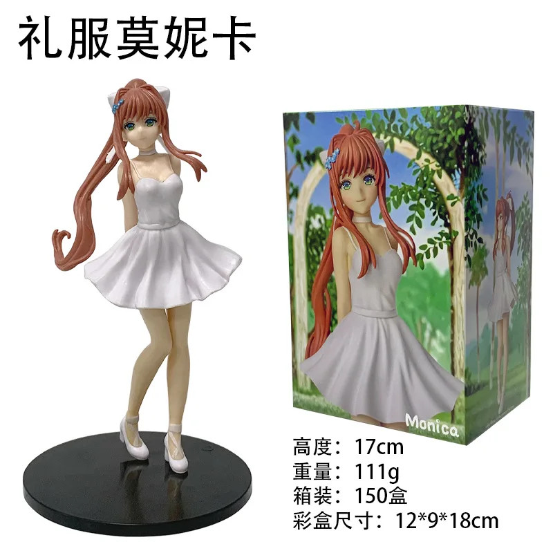 Monika Doki Doki Literature Club Figure Ball Gown Dress PVC Anime Collectible St