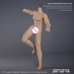 JIAOU DOLL 1/6 Male Rubber Seamless Body Lan Body Muscular 12″ Action Figure