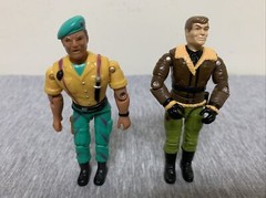 Vintage GI Joe Lanard the Corps KO & Genetal Flagg Action Fig. + Accessories Lot