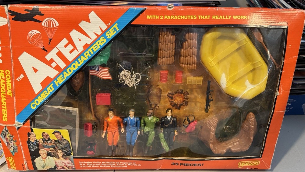 Vintage 1983 Galoob A Team Combat Headquarters Set With Box Incomplete Rare