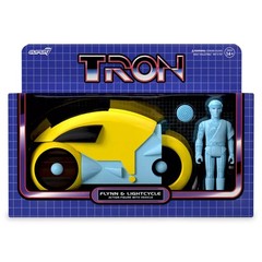 Disney Parks Super7 ReAction Figures Tron Lightcycle Set Red Yellow Orange