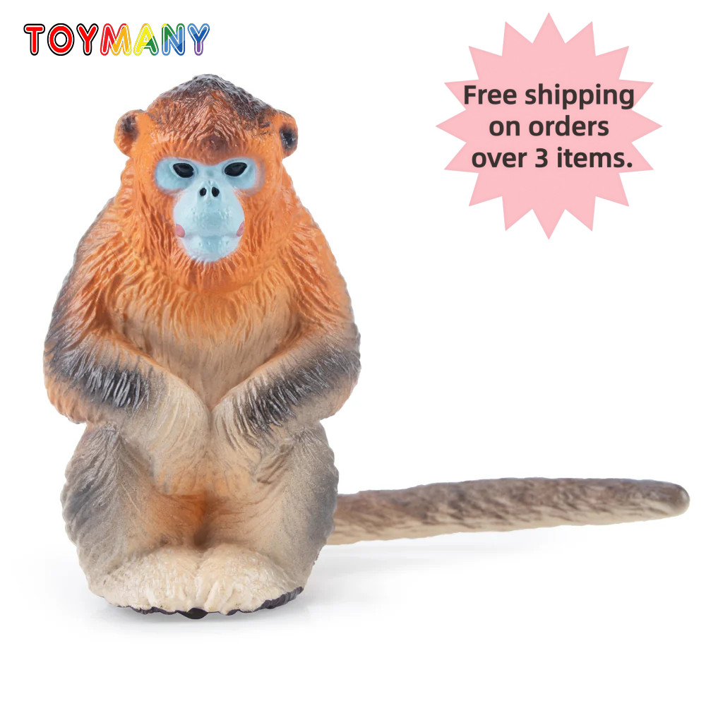 Toymany Golden Snub-Nosed Monkey Figurine Realistic Wildlife Animal Model