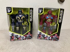 M.A.R.S. Motorized Attack Robo Squad Black & Blue Robot Action Figures Lot 2