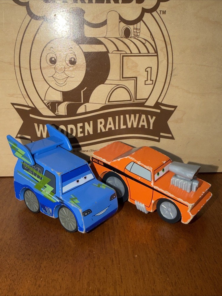 WOODEN DISNEY CARS PIXAR Wood SNOT ROD DJ DELINQUENT ROAD HAZARDS WOODEN