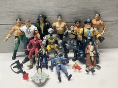 Action Figure Mixed Lot Of 15. Wrestlers, Star Wars, Gi Joe, DC. Old And New.