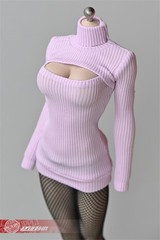 1/6 High Neck Base Striped Sweater Fit 12” Female Action Figure