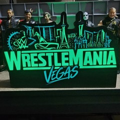 WWE Mattel WrestleMania 42 Vegas Logo Sound Reactive USB Lightbox Accessory