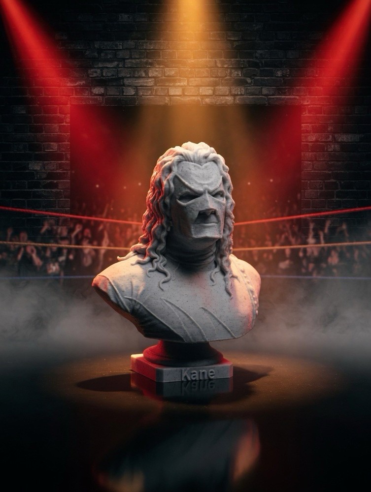 WWE Kane Statue Bust Limited Edition Wrestling Statue New Marble Finish