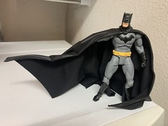 Custom Batman Wired Drape Leather Cape Only Dc Multiverse mcfarlane NOT FIGURE