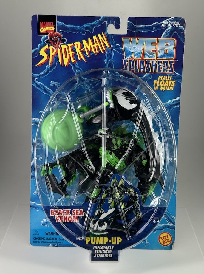 1997 Marvel Spider-Man Web Slashers BLACK SEA VENOM Figure ToyBiz MOC