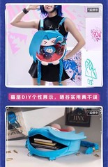 LOL Presale League of Legends Arcane Jinx Itabag Backpack 38cm Anime Head Bag