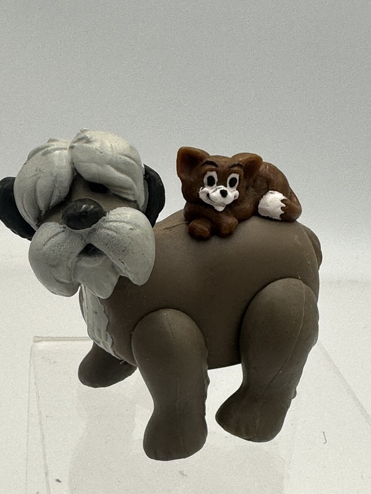 VTG 1990 Disney 101 Dalmatians Colonel Dog and Sergeant Tibbs the Cat PVC Figure
