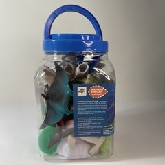Bee Happy Plastic Ocean Animal Toy Set 25 Pieces Marine Sea Life Tub Ages 3+ NEW