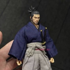 1/12 1/18 Samurai Miyamoto Musashi Head Carving For 6″ 3.75″ Action Figure Body