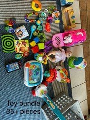 Toy bundle 30+pieces plus free diaper gift of 50