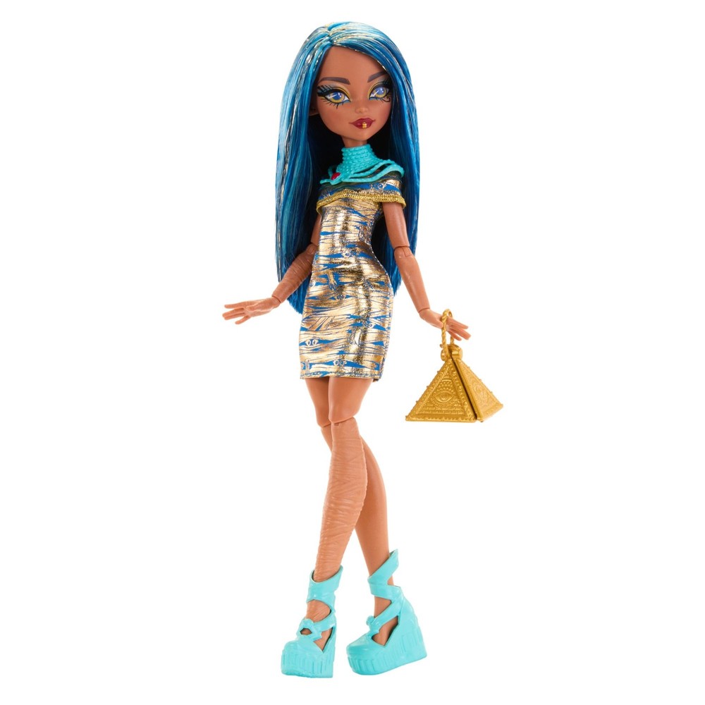 Monster High, Articulating Cleo Doll with Gold Dress and Accessories, for Ages 4