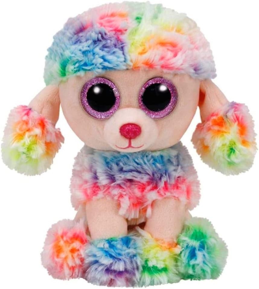 Ty Beanie Boos 6″ Rainbow Poodle Dog Plush Multicoloured Soft Toy Collectible