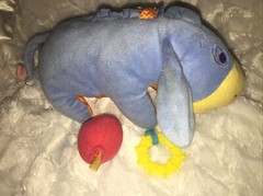 Disney Baby Eeyore Multicolor Crib Rattle Teether Squeaky Stuffed Animal Toy *4*
