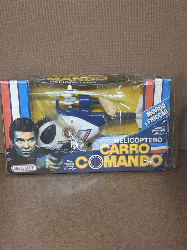 VTG 1985 GLASSLITE Helicopter Command Car Brazil Carro Comando RARE HTF NEW NOS!