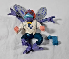 Vintage TMNT Ninja Turtles Figure Baxter Stockman 1989 partial weapon + Card
