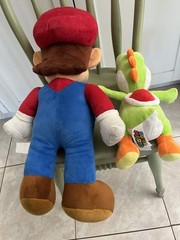 Super Mario Jumbo Size Mario Plush Figure Stuffed Animal Toy 19” & Yoshi 10”