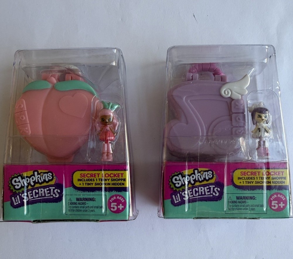 Shopkins Lil’ Secrets Heart Secret Locket w/ Teeny Shoppie & Tiny Shopkin NEW