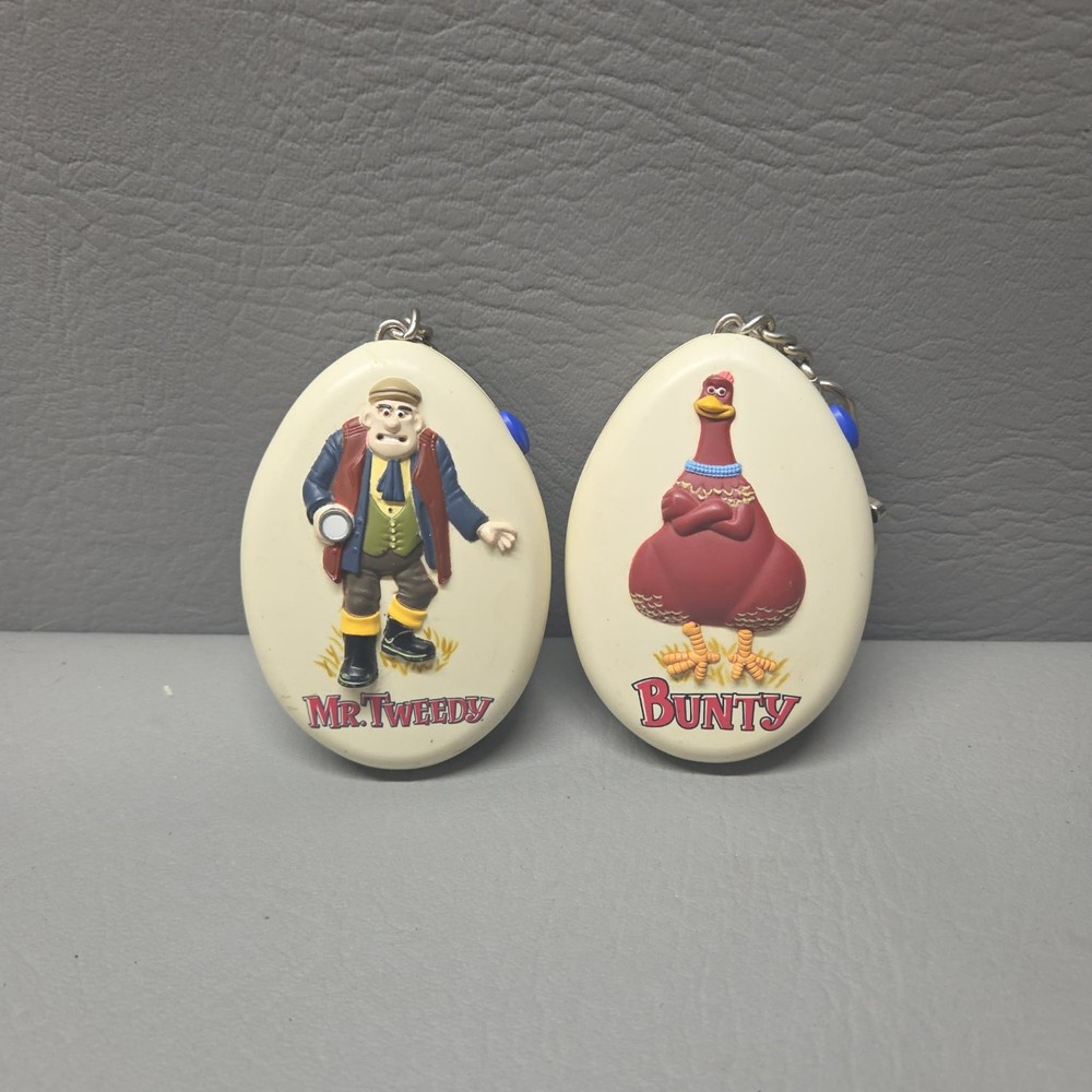 Chicken Run Talking Keychain Lot Mr Tweedy Bunty Playmates 2000 Vintage