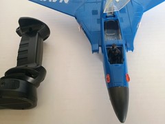 VTG 1989 Hasbro Flying Fighters? Blue Navy Jet Plane WORKS RARE LOUD HTF