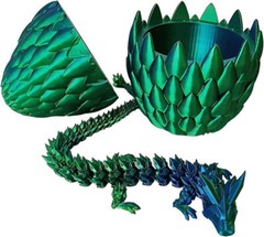 Easter Gift 3D Printed Dragon w/Egg Crystal Dragon Fidget Toys Full Articulated