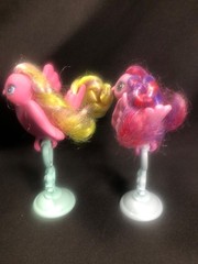 Vintage~ My Little Pony~ 2 Fairy Tails /Tricky Tails Birds With 2 Perches