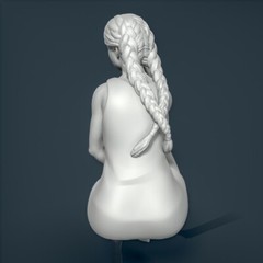 Unpainted resin figurine. Girl woman sits 1/18 1/24 1/43 1/32