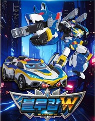 SAMG Metal Cardbot W Bluecop W Transforming Robot Figure Car Korean Animation