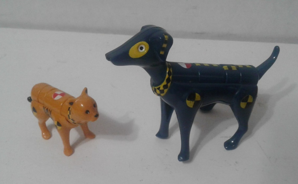 Vintage Crash Test Dummies Bumper Dog And Cat Action Figures TYCO 1992