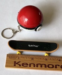 Vtg 1999 Pokemon Geodude Mini-Skateboard X-Concepts Squirtle Pokeball Keychain