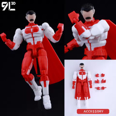 3D Printed Invincible Omni-man Action Figure – Multi-Jointed Superhero Anime