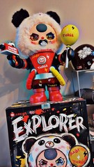 1000% Baby Three Panda Figure w/ Balloon, Plastic Multicolor Character Collect