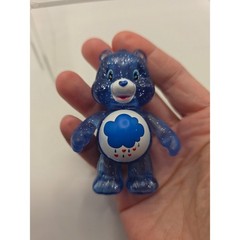 Care Bears Grumpy Bear Mini Figure Blue Translucent Glitter 3 Inch Collectible