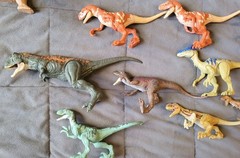 Big Jurassic World Toy Dino Lot Indominus T- Rex Mosasaurus Raptors Triceratops