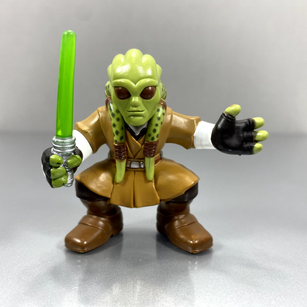 Hasbro Star Wars Galactic Heroes KIT FISTO figure tan Jedi robes & clear saber