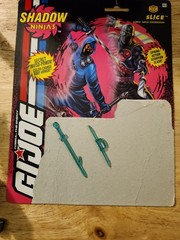 GI Joe Shadow Ninjas Slice 1994 Color Change Figure- Weapons & Card Back 3.75″