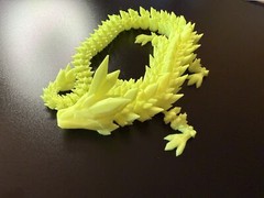 Articulated Crystal Dragon 23inch Neon Yellow