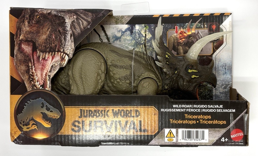 Jurassic World Survival – Wild Roar Triceratops Park Dinosaur New In Hand