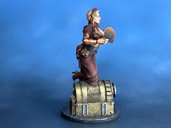 Action Figure Girl with a fan Collectible Miniature Painted 1/32 scale 60mm