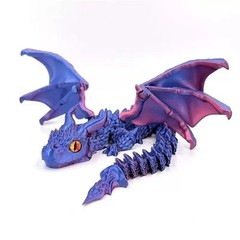 3D Printed Crystal Dragon Flexible Articulated Dragon Fidget Toys Desktop Decor