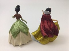 Disney Store Disney Glitter Princess Figures Lot of 2 Snow White Tiana Toy 3.5”