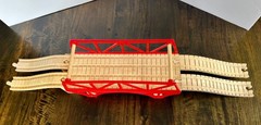 Vintage Thomas Wooden Railway The Double Wide Old Iron Bridge + Track + Risers