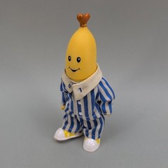 Vintage 1996 TOMY Bananas In Pyjamas B1 Figure 6″ Toy Yellow Blue White Stripes