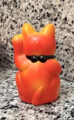 LUCKY CAT MANEKI NEKO REALXHEAD ORANGE YELLOW RARE SOFUBI RxH REAL HEAD 2.5 INCH